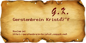 Gerstenbrein Kristóf névjegykártya