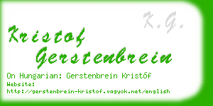 kristof gerstenbrein business card