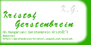 kristof gerstenbrein business card